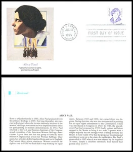 1995 Alice Paul Sc 2943 FDC Fleetwood suffragist women vote rights amendment ERA - Picture 1 of 1