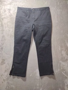 Tommy Hilfiger Womens 14P Straight Leg Zip Ankle Double Knee Black Utility Pants - Picture 1 of 12