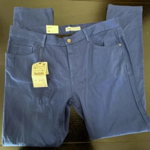 Zara Men’s Blue Skinny Fit Pants 46 / US 36x31 Modern Stretch Casual Trousers - Picture 1 of 6