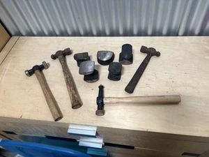 Vintage Panel Beating Tools Hammers Dollies Planishing Auto Body Work 9pc - Bild 1 von 15