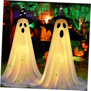 2 Stück Geist Halloween Deko Außen Innen Leuchten Geist Deko Set  - Bild 1 von 8