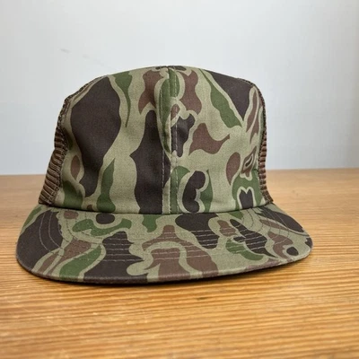 De colección Años 80 YA Piel de Rana Pato Camuflaje Caza Campo Sombrero Tareas GORRA DE COLECCIÓN 7-7 5/8 M/L Foto 1 de 4
