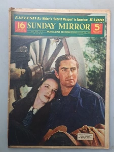 New York Sunday Mirror August 25, 1940 Tyrone Power Linda Darnell, S.S. America - Picture 1 of 2