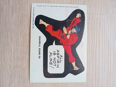 1975 Scanlens Comic Book Heroes Sticker TOPPS Marvel Card Shang-Li Kung Fu Rare - Image 1 of 2