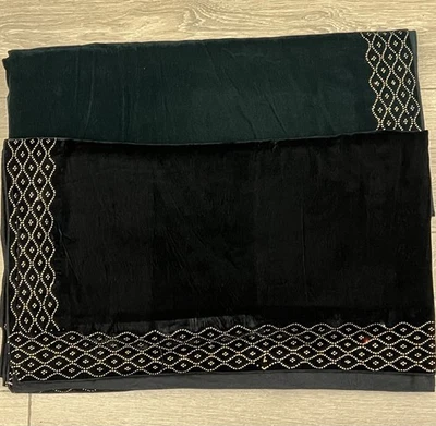 11A/Mantón de Terciopelo para Damas/Bufanda/Envoltura/Chadar Lujoso Tejido Fino con Bordado Foto 1 de 4