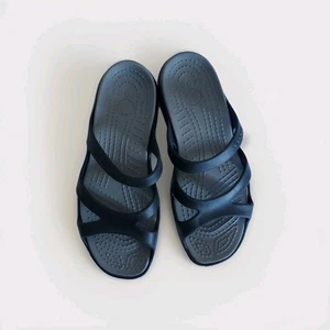 Crocs Meleen Slipper Pantoletten Sandalen schwarz Damen 10 Outdoor Komfort Strand - Bild 1 von 5