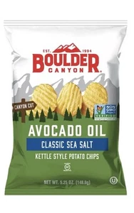 Boulder Canyon Potato Chips, Kettle Style, Classic Sea Salt, Avocado Oil 2 Pack - Picture 1 of 7
