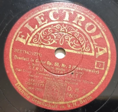 Beethoven Quartett in C-Dur OP.59 Nr. 3 Strub D.B.S Electrola 5602 12" Schellack - Bild 1 von 4
