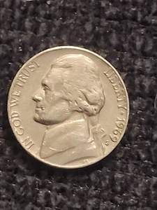 1969 S Mint Mark Nickel With Lettering On Rim And Error In Numbers - Picture 1 of 4