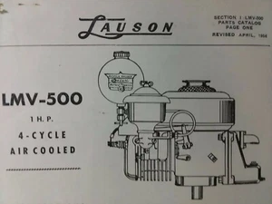 Lauson LMV-500 Vertical 4-Cycle Gasoline Engine Parts Manual Lawn Mower 1hp 1956 - Picture 1 of 1