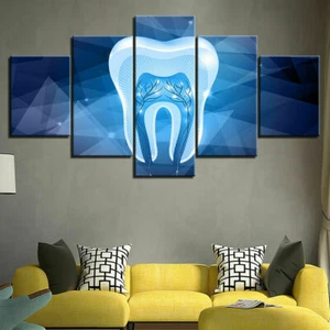 X-ray Tooth Dental Clinic Dentist Canvas Print Painting Wall Art Home Decor 5PCS - Picture 1 of 3