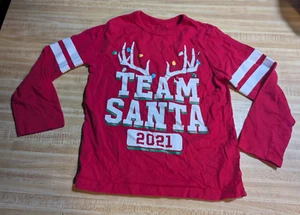Children's Place 2021 Unisex 4T 100 Cotton Red Team Santa Long Sleeve Shirt - Picture 1 of 2