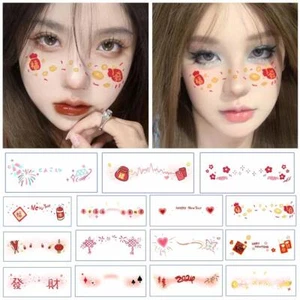 New Year Face Stickers Facial Makeup Imitation Waterproof and Long New G5 - Picture 1 of 25