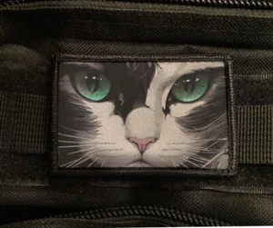 Cute Cat Green Eyes Pet Lover Patch Morale Hook [sub] - Bild 1 von 1
