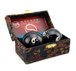 2er Set schwarzer Taiji Eisenball Hand Stressabbau Übung Finger Gesundheitstherapie - Bild 1 von 5