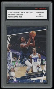 Tarjeta de novato Anthony Edwards 2020 Panini Chronicles Prestige primer grado 10 #58 - Imagen 1 de 1