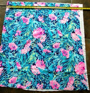 57 x 33,5" quasi 1 iarda tessuto lilly pulitzer ponte sfondo navy rosa floreale - Foto 1 di 4