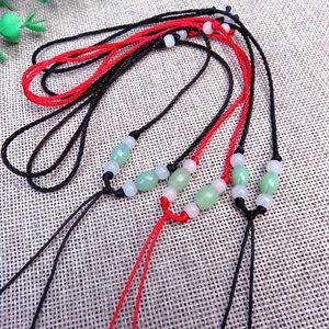 10 Handgeknüpfte Verschiedene Jade Perlen Kordel Verstellbare Schnur Jade Anhänger Halskette - Bild 1 von 11