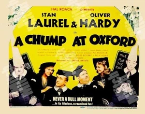 LAUREL & HARDY A CHUMP AT OXFORD 1940 TITLE CARD POSTER LOBBY CARD 11 X 14  TC - Picture 1 of 1