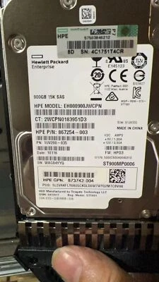 HPE EH000900JWCPN 867254-003 1UV200-035 870759-B21 900Gb 2.5 SAS Hard Drive Disk - Image 1 of 2