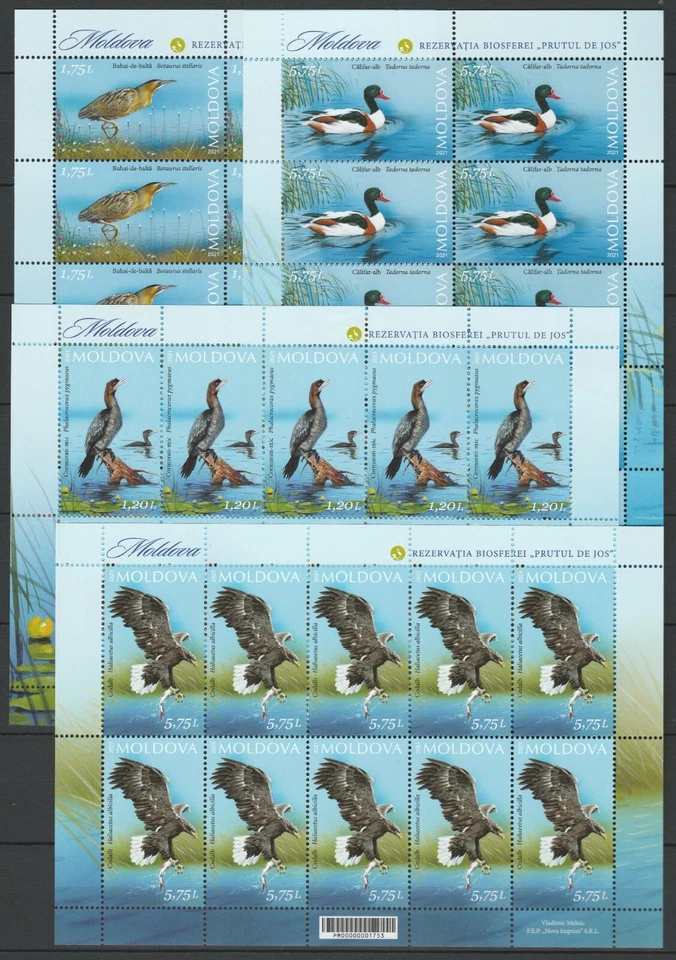 Moldova 2021 Birds 4 MNH Full sheets - Image 1 of 1