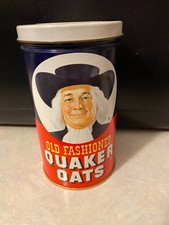 Quaker Oats 1982 Ltd Edition Tin Metal Can Canister Famous Oatmeal Cookie Recipe