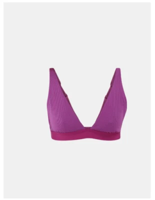 Sujetador No Boundaries para mujer mezcla de algodón acanalado sin aros púrpura multitalla nuevo con etiquetas Foto 1 de 4