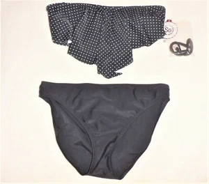 NEW Anne Cole So Swimsuit Bikini Tankini Mixed sz L 14 NWT Bandeau Strap Hnkrchf - Picture 1 of 8