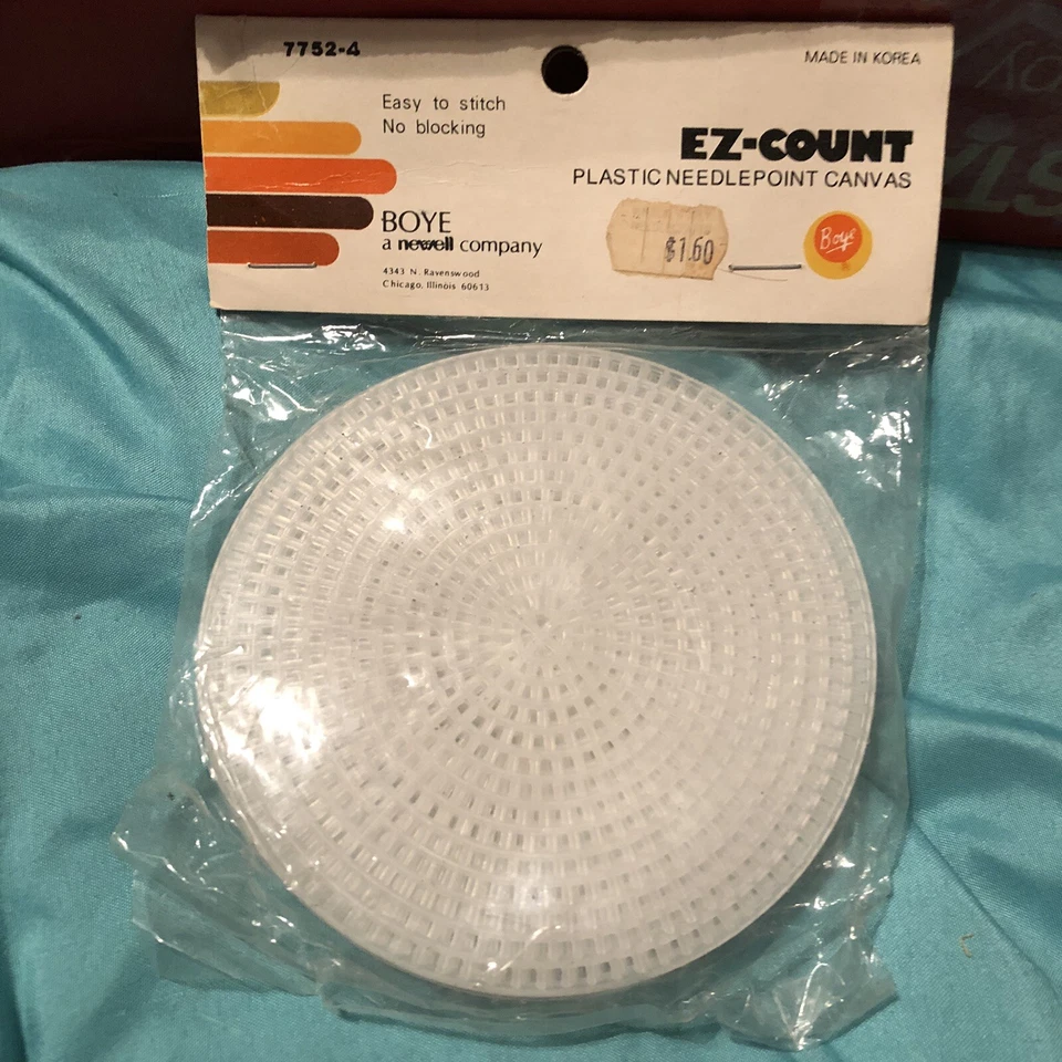 Paquete de 10 formas de lona de punta de aguja de plástico Boye Newell EZ-Count de colección círculo 7752-4 Foto 1 de 4