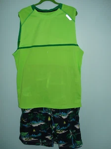 Lot of 2 Hind neon green shirt( 14)Children place swimming shorts 10-12 great. - Picture 1 of 5
