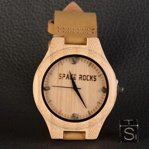 New Space Rocks Wood Watch With Lunar Meteorite Inclusions Laâyoune 003 - Picture 1 of 7