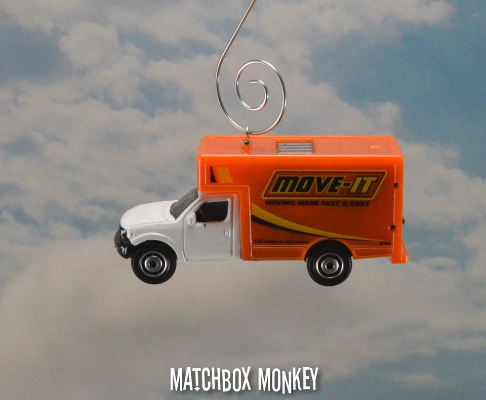 Alquiler Camión de mudanzas personalizado árbol de Navidad adorno caja de entrega mudanzas Adorno Foto 1 de 4