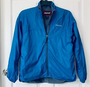 MARMOT Women's Lightweight Lined Nylon Jacket LARGE Blue Run Bike Race Vented - Picture 1 of 7