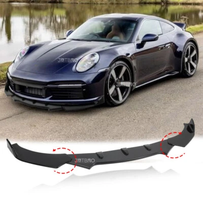 Glossy Black Front Bumper Lip Spoiler Splitter Body Kits For Porsche 911 Coupe - Image 1 of 4