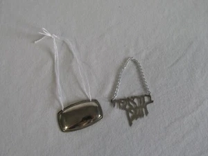 Jewish Shabbat Vintage Borei Pri Hagafen Hanging for Wine Bottle - Silver Plate - Picture 1 of 8