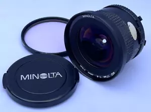Minolta MD 17mm F4 Camera Lens & Front Cap Japan w/ 72mm Hoya Filter - Picture 1 of 9