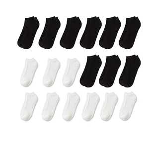 18 Pairs Men Classic Low Cut Socks 9-11 or 6-8 Black or White or Mixed - Picture 1 of 7