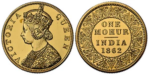 INDIA-BRITISH. Victoria 1862-(c) AV Restrike Mohur. NGC PR63 Calcutta Pridmore 2 - Picture 1 of 1
