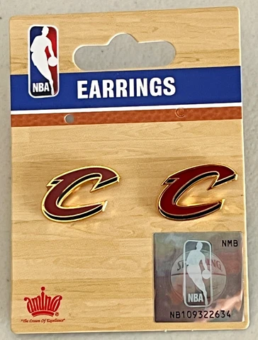 NBA Cleveland Cavaliers Post Goldtone Earrings Aminco Cover