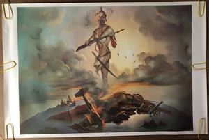 Póster Original Vintage Guerra Años 70 Headshop Pitre Tiempo de Guerra Hombre y Mujer - Imagen 1 de 8