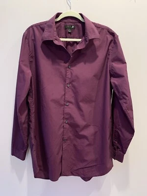 Camisa J Ferrar Para Hombres X-Grande Púrpura Calce Ajustado Manga Larga Algodón Abotonado Foto 1 de 4