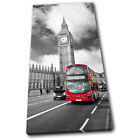 London Red Double Decker Bus Big Ben city SINGLE CANVAS WALL ART Picture Print