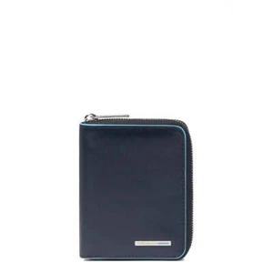 NEW Piquadro - Small Wallet Blue Square Zip Around Blu2 - PP6508B2R - BLU2 AUTHE - Picture 1 of 4