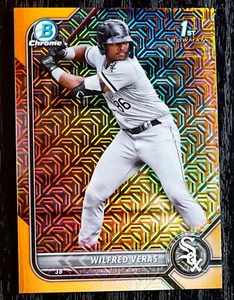 2022 Bowman Chrome Prospects WILFRED VERAS Orange Mojo Refractor #BCP-183 SP /25 - Picture 1 of 3