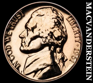 1961 Jefferson Nickel - Choice Gem Proof  Lustrous  No Reserve  #F9377 - Picture 1 of 2