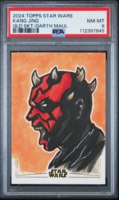 2024 Topps Star Wars Darth Maul Sketch By Kang Jing Rare Gold Foil Parallel 1/1 - Image 1 of 3