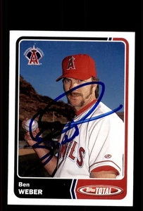 Signed Baseball Card Auto Ben Weber 2003 Topps Total #313 Anaheim Angels - Picture 1 of 2