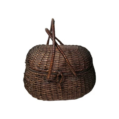Amish Kavli sket Double Handle Wicker Woven Storage Basket  - Image 1 of 4
