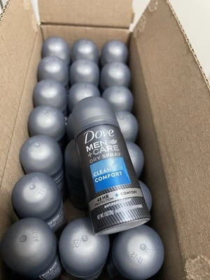 2pc Dove Men+Care Clean Comfort 48 Hour Spray Antiperspirant Travel Size Exp 24 - Image 1 of 4