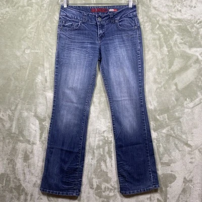Pantalones de mezclilla Bongo Flirty Bootcut para mujer junior 11T 32x33 azul elástico tiro bajo Foto 1 de 4